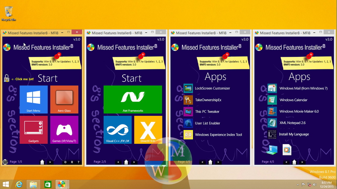 Windows 8 Missed Features Installer8 v3.0 Free Download (MFI8)