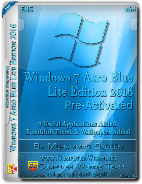 Windows 7 Aero Blue 2016 x64