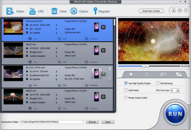 WinX HD Video Converter Deluxe Crack Patch Kegen License key