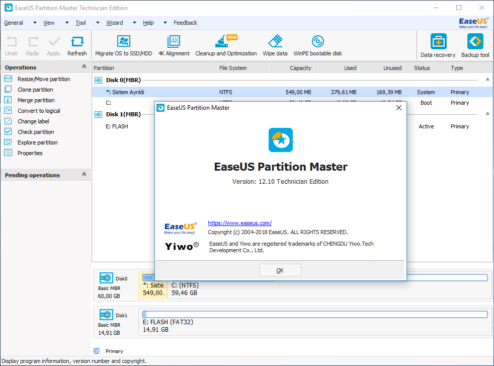 EaseUS Partition Master 12 Technician Edition Crack License Key Full Version