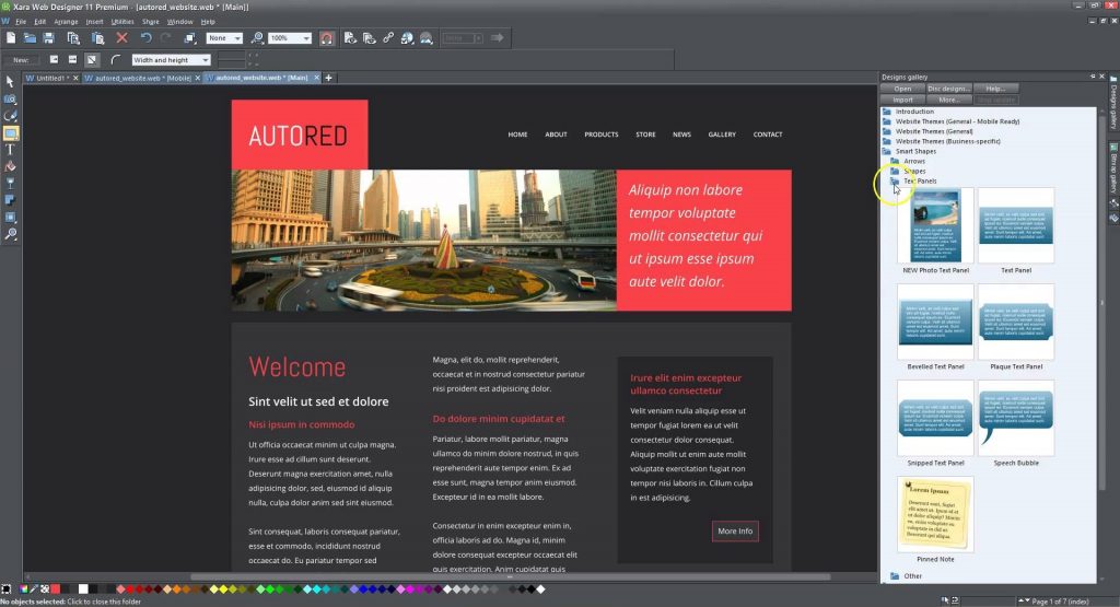 xara web designer premium templates free