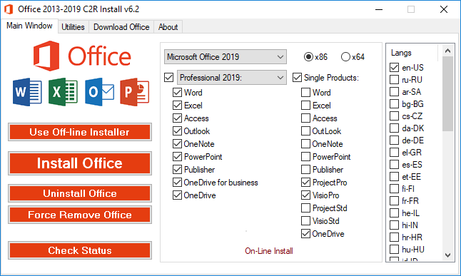 Office 2013-2019 C2R Install Install Lite