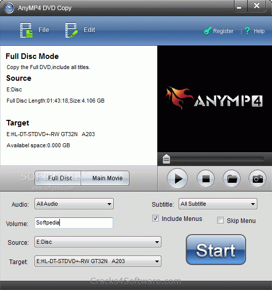 AnyMP4 DVD Copy Crack Serial Key