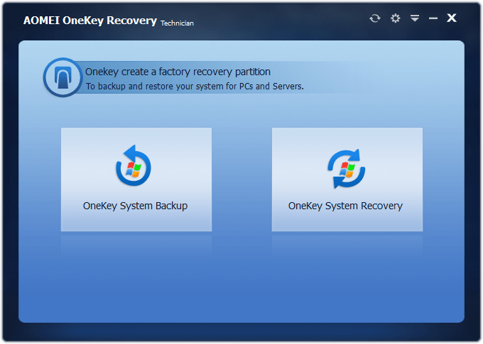 AOMEI OneKey Recovery Technician Latest Verion