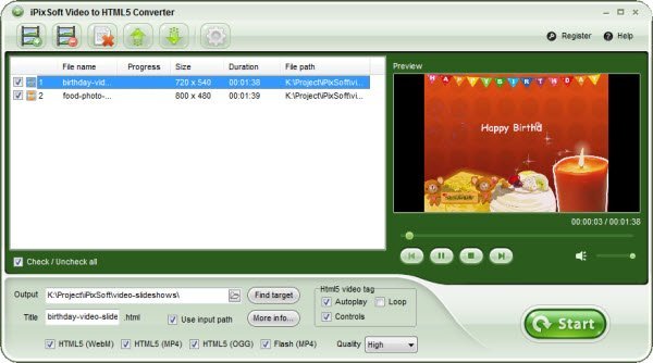 iPixSoft Video to HTML5 Converter Serial Key
