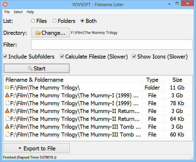 VovSoft Filename Lister Crack
