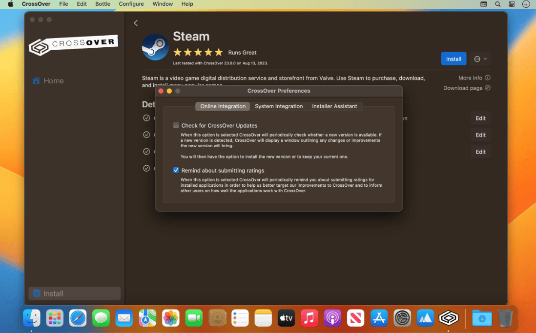CrossOver v25.1.1 macOS