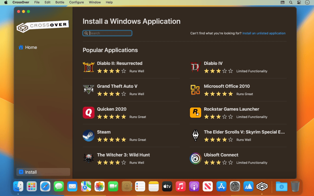 CrossOver v25.1.1 macOS