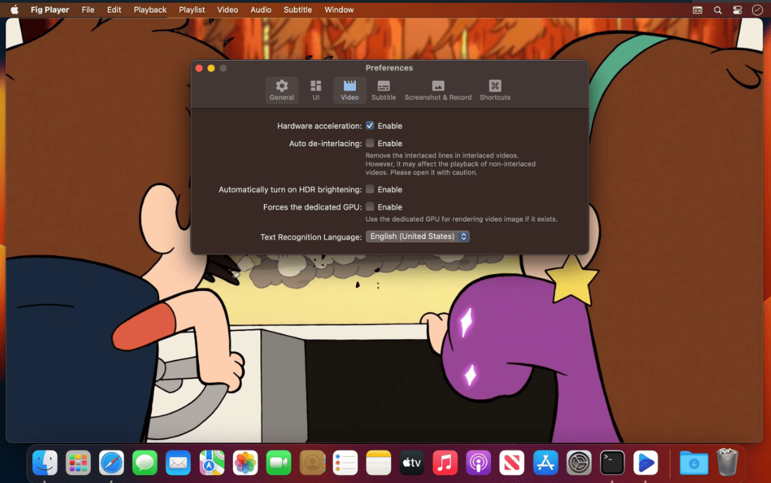Fig Player - play mp4 mkv mp3 v 1.3.22 macOS