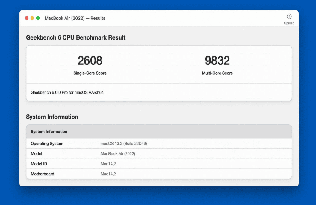 Geekbench v6.5.0 macOS