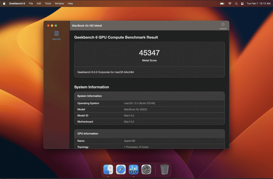 Geekbench 6.6.0 macOS