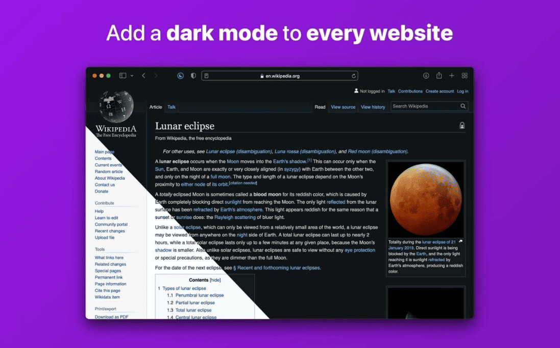 Noir – Dark Mode for Safari 2025.1.8 macOS