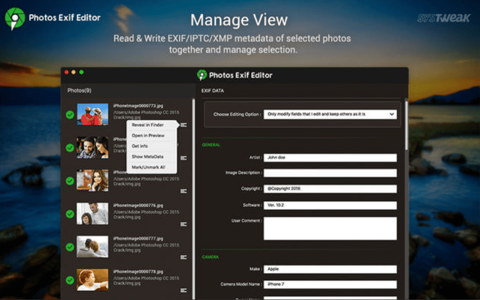 Photos Exif Editor v5.0 macOS