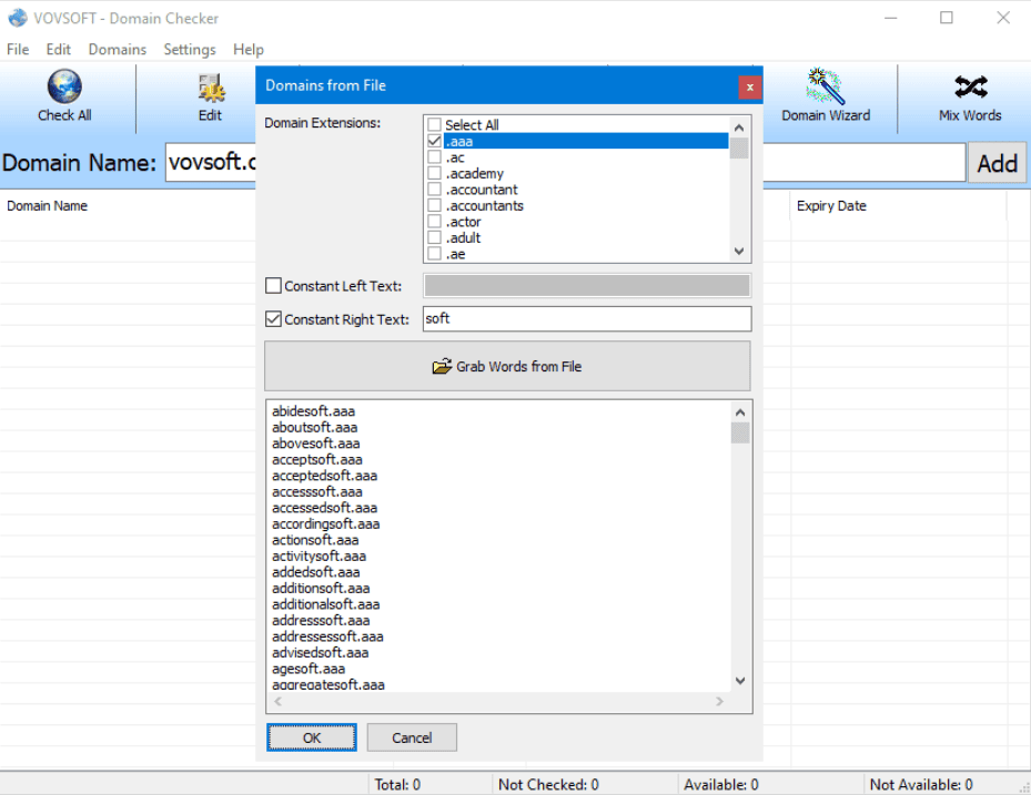 VovSoft Domain Checker v9.8