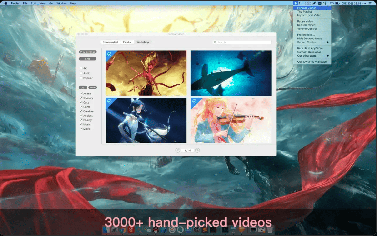 Dynamic Wallpaper Enginer v23.9 macOS