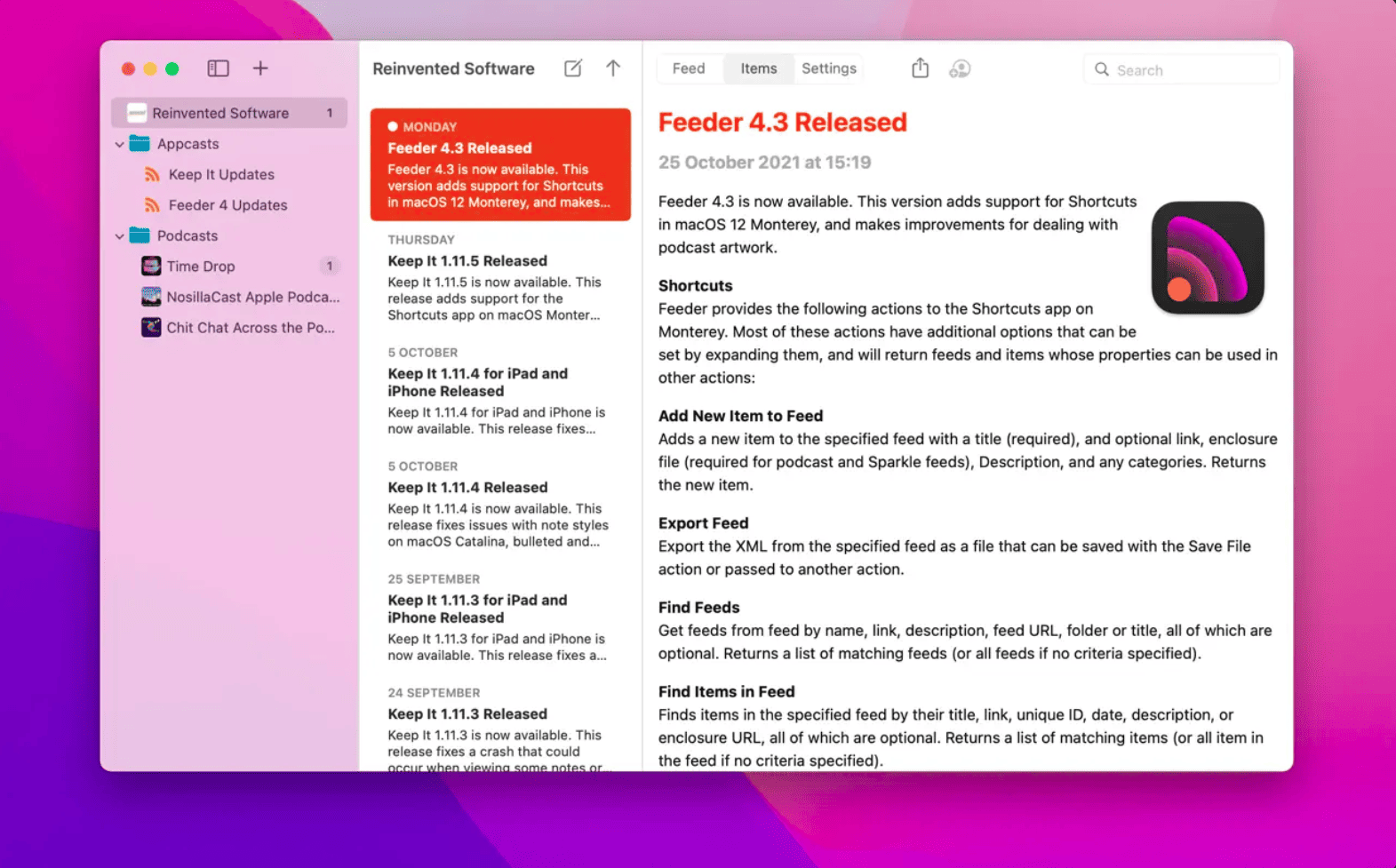 Feeder v4.8.1 macOS