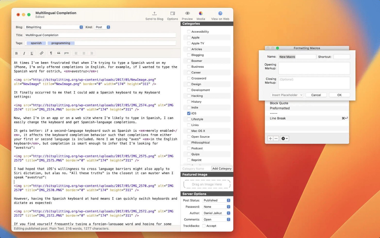 MarsEdit v5.3.8 macOS