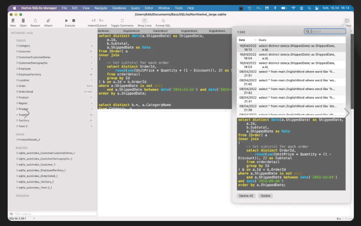 Native SQLite Manager v1.31 macOS 3