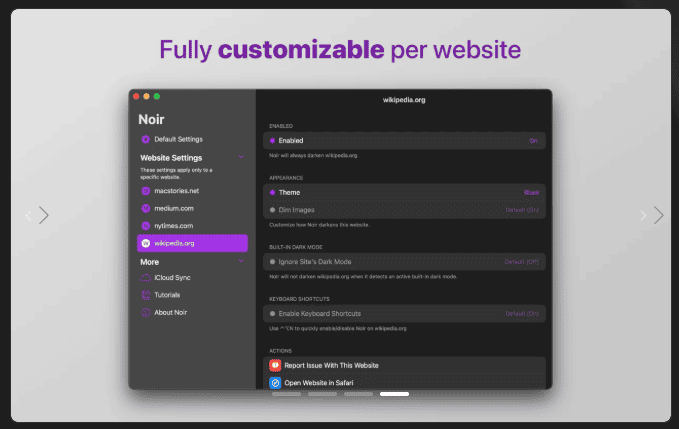 Noir – Dark Mode for Safari v2025.2.2 macOS 4