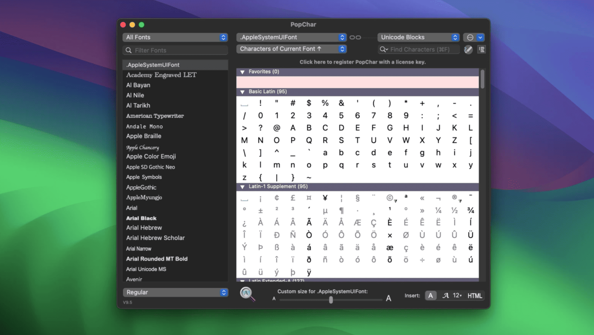 PopChar 10.5 macOS