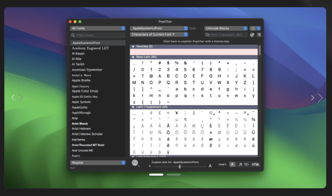 PopChar v10.5 macOS 1