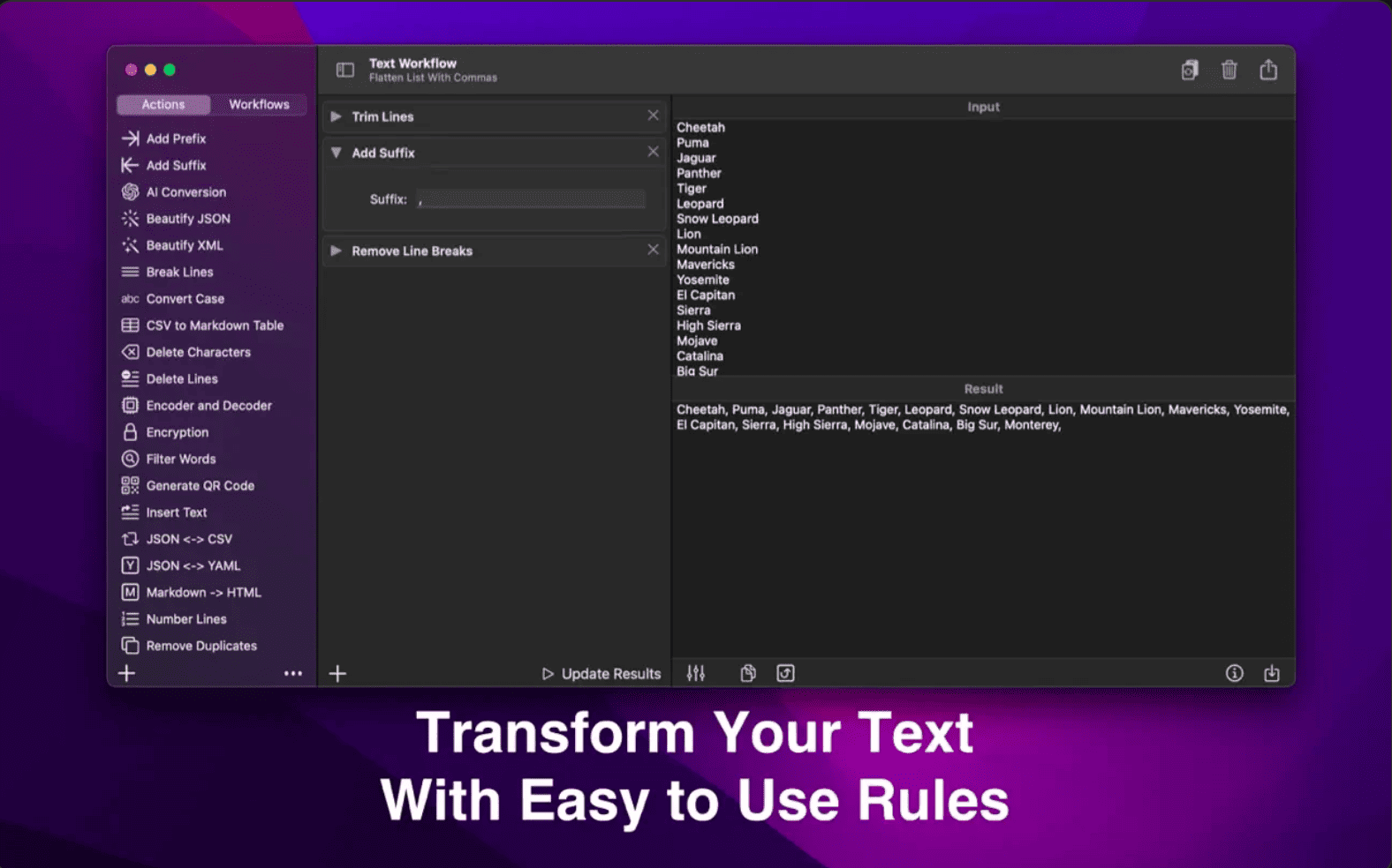 Text Workflow 2.5.0 macOS

