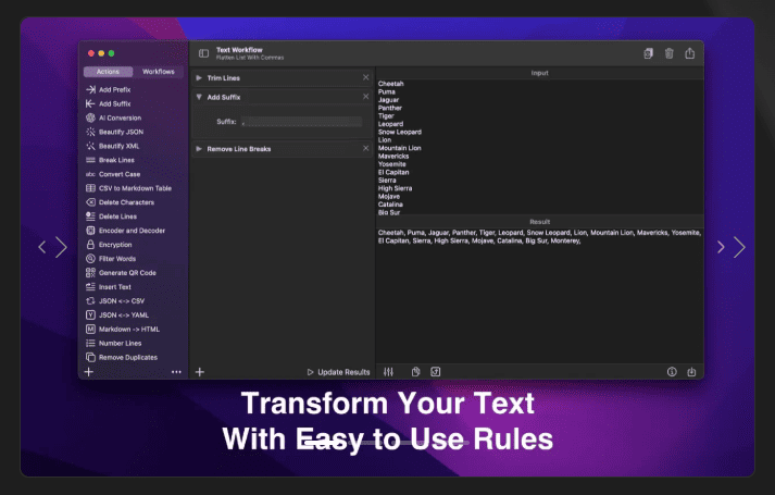 Text Workflow v2.5.0 macOS 4