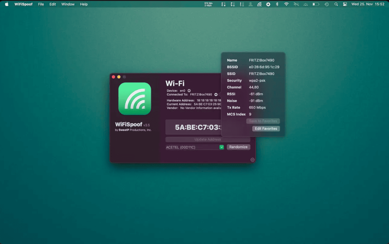 WiFiSpoof v4.1.1 macOS 