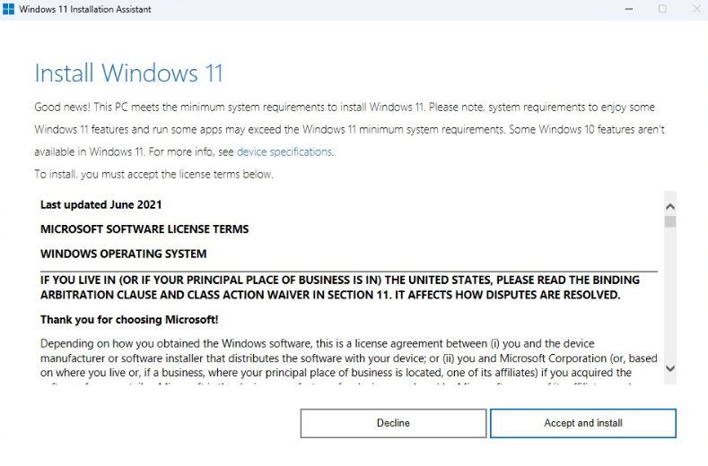 Windows 11 Installation Assistant