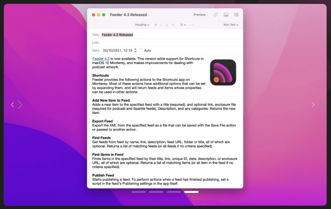 Feeder v4.8.0 macOS 4