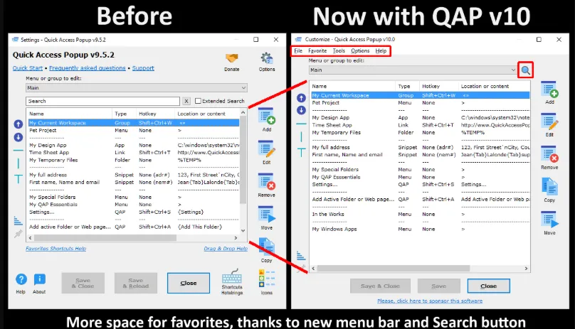 Quick Access Popup