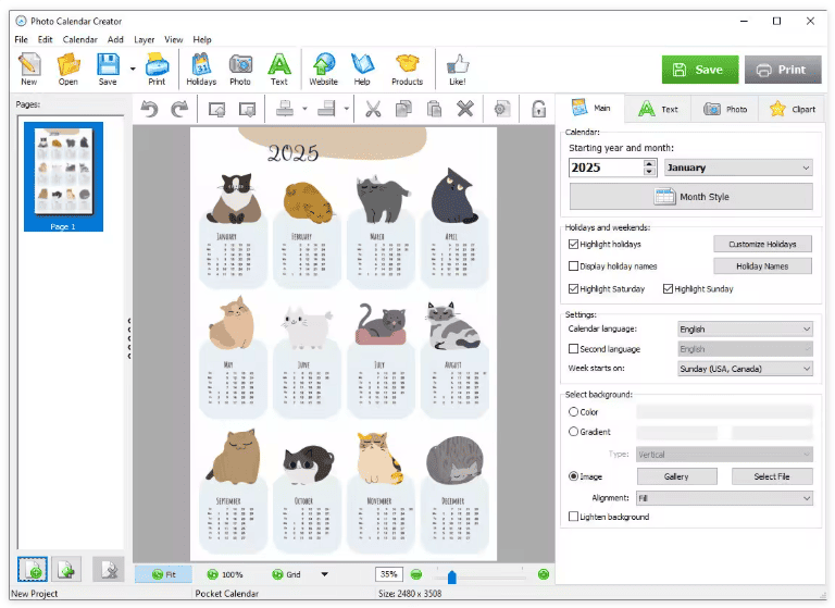 AMS Software Photo Calendar Creator v20.0 Multilingual