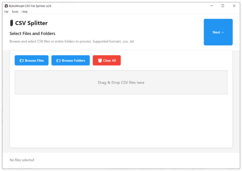 BytesMorph CSV File Splitter v2.0 Multilingual