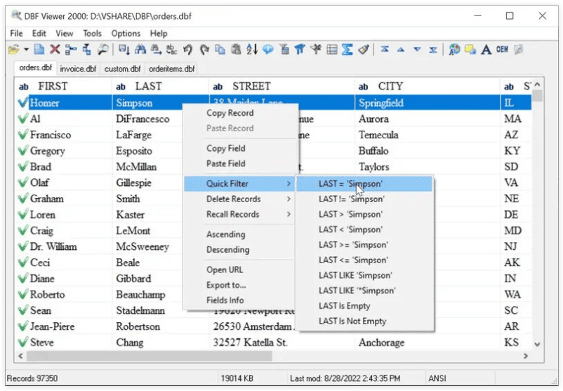 DBF Viewer 2000 v8.94 Multilingual