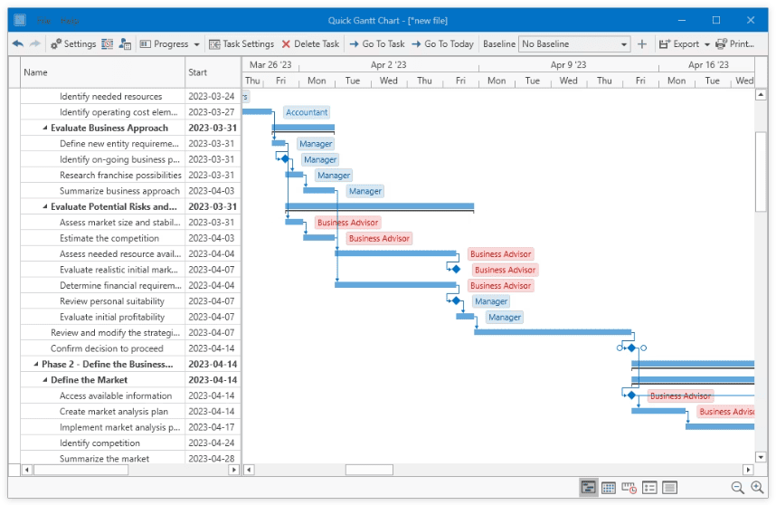 Defined Bytes Quick Gantt Chart v3.2.4