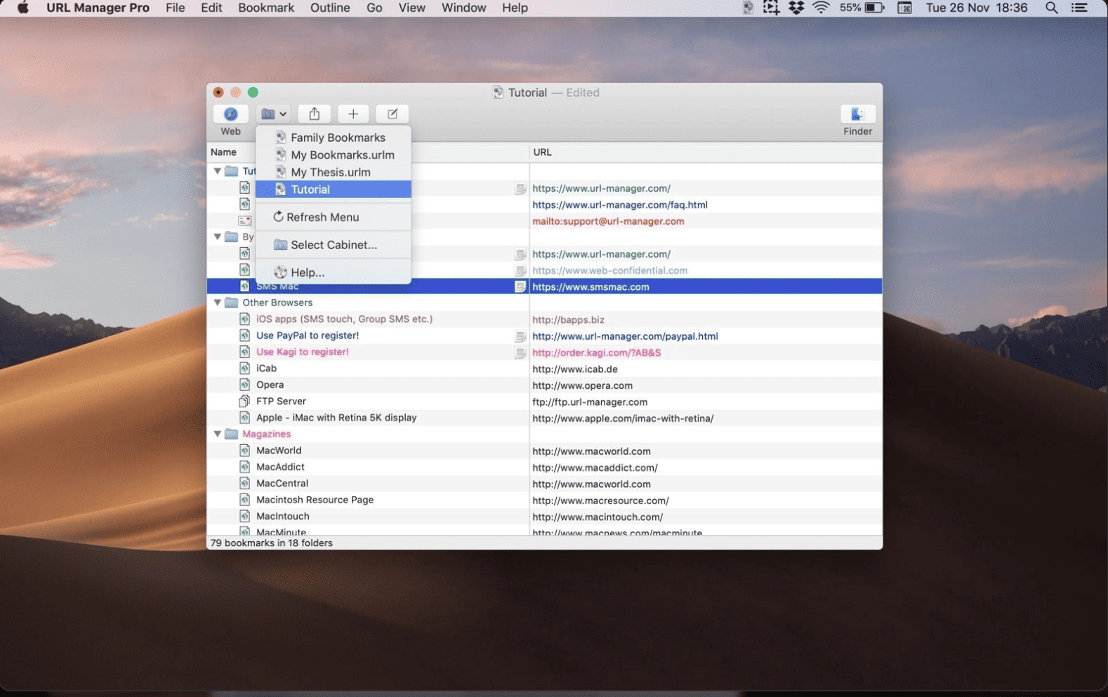 URL Manager Pro v1.6.71 macOS