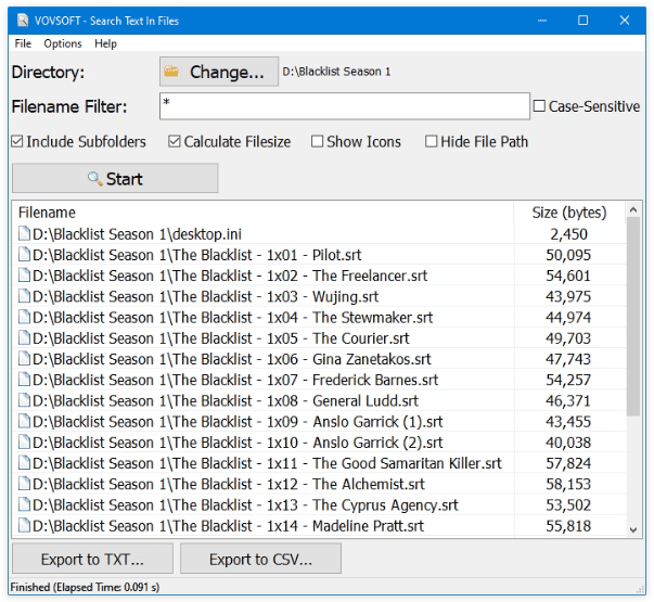 VovSoft Search Text in Files v5.0