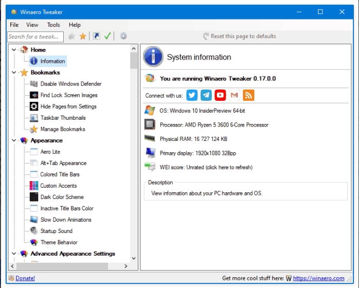 Winaero Tweaker v1.64.2