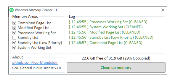 Windows Memory Cleaner v3.0.8