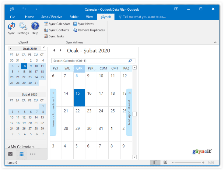 gSyncit for Microsoft Outlook v5.8.43 Beta