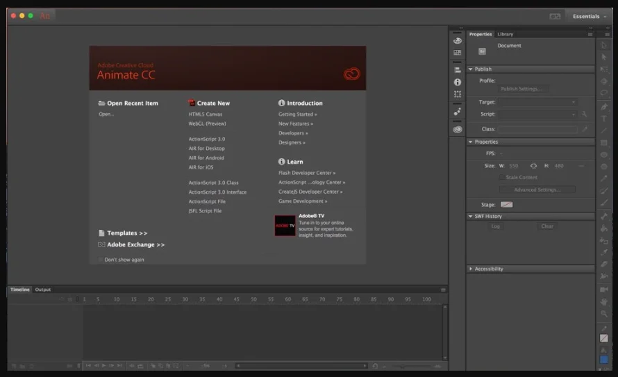 Adobe Animate 2024 v24.0.8 portable for macOS 1