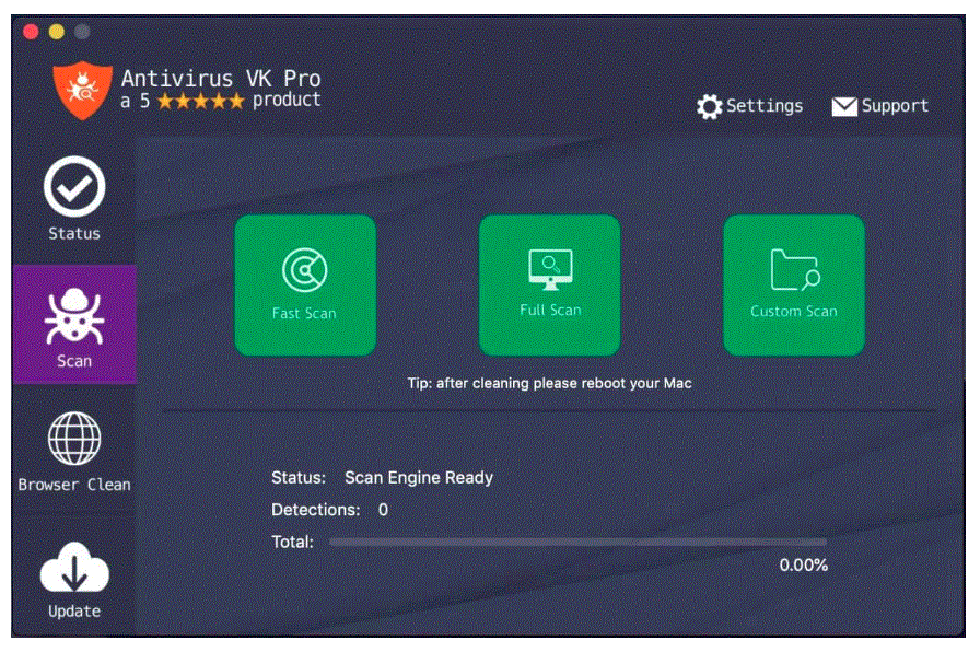 Antivirus VK Pro 6.1.0 portable for macOS
