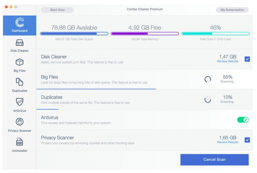 Combo Cleaner Premium 1.4.0 portable for macOS