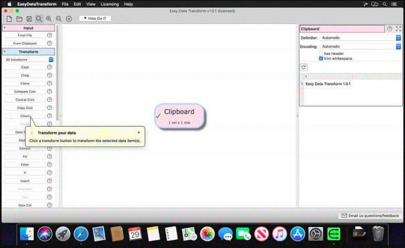 Easy Data Transform 2.2.0 portable for macOS