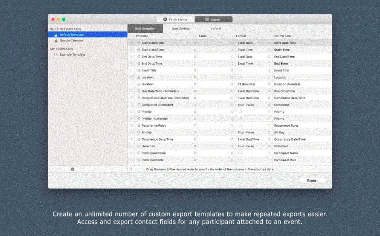 Export Calendars Pro 1.10 portable for macOS