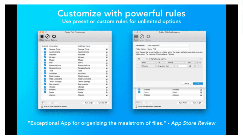 Folder Tidy 2.9.7 portable for macOS