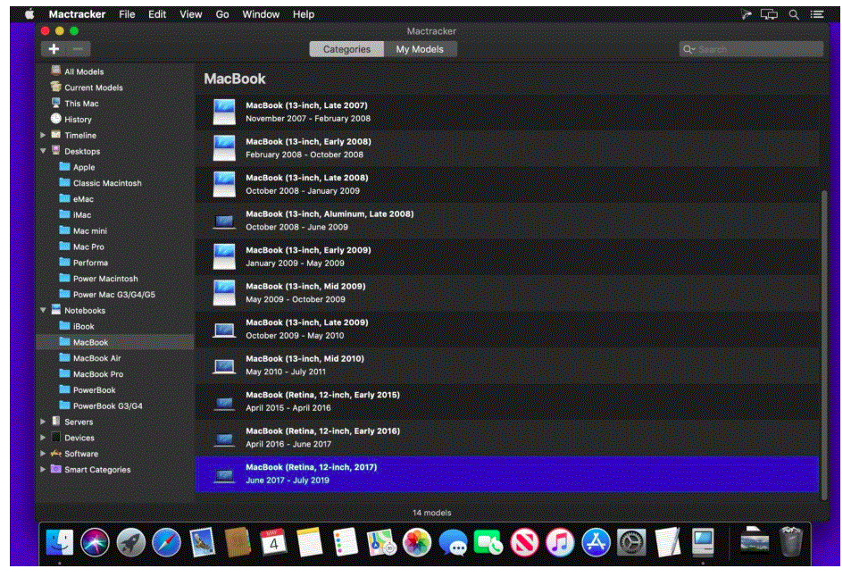 MacTracker 8.0.0 Portable for macOS