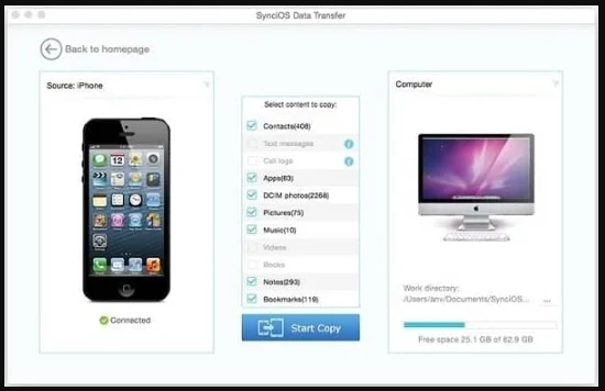 Syncios Data Transfer 1.3.0 portable for macOS 1