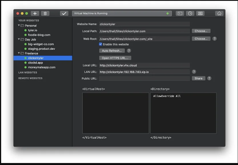 VirtualHostX 8.7.16 portable for macOS 1