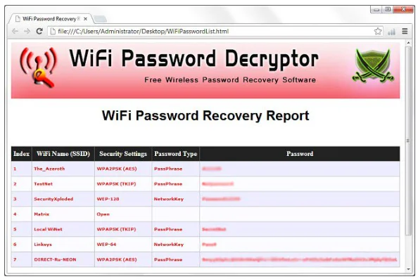 WiFi Password Decryptor 18.0
